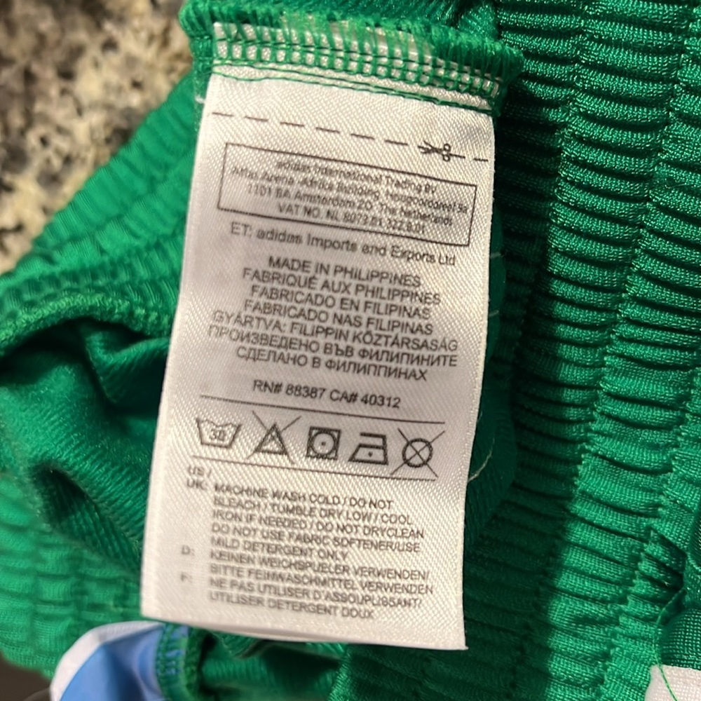 Adidas Tricot Basketball Shorts new green white Mens Size Small - Picture 12 of 13